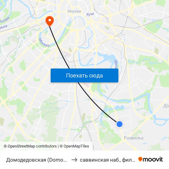 Домодедовская (Domodedovskaya) to саввинская наб., филиал МЭСИ map