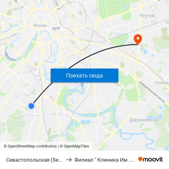 Севастопольская (Sevastopolskaya) to Филиал " Клиника  Им. В.г. Короленко" map