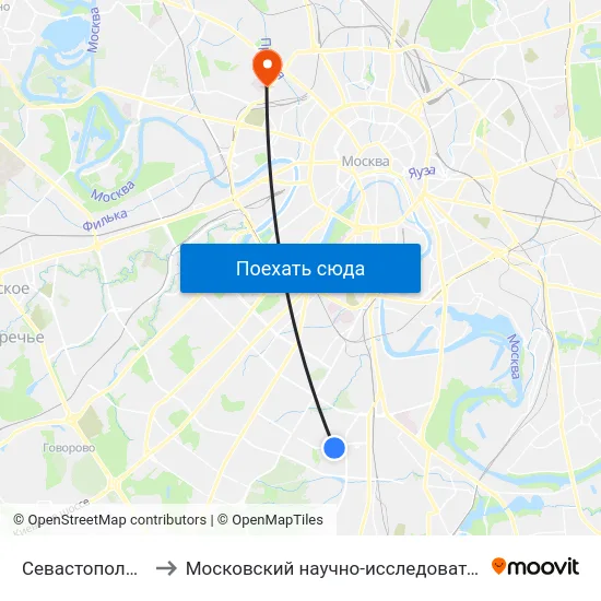 Севастопольская (Sevastopolskaya) to Московский научно-исследовательский онкологический институт им. П. А. Герцена map