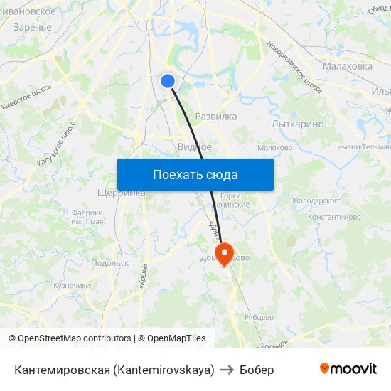 Кантемировская (Kantemirovskaya) to Бобер map
