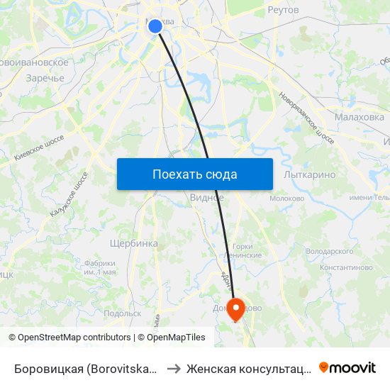 Боровицкая (Borovitskaya) to Женская консультация map