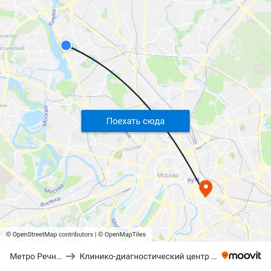 Метро Речной вокзал to Клинико-диагностический центр ФКЦ ВМТ ФМБА России map
