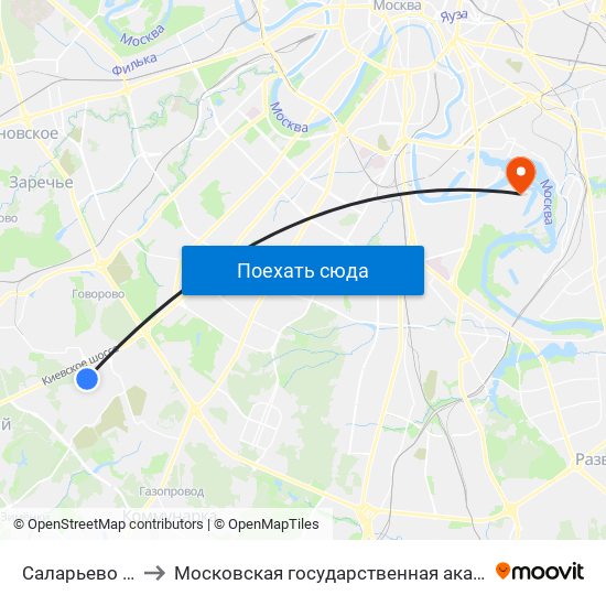 Саларьево (Salaryevo) to Московская государственная академия водного транспорта map