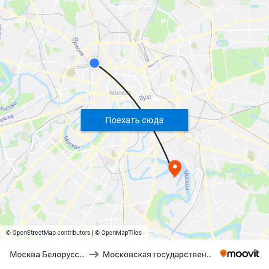 Москва Белорусская (Belorussky Station) to Московская государственная академия водного транспорта map