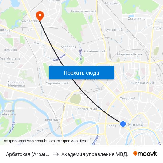 Арбатская (Arbatskaya) to Академия управления МВД России map