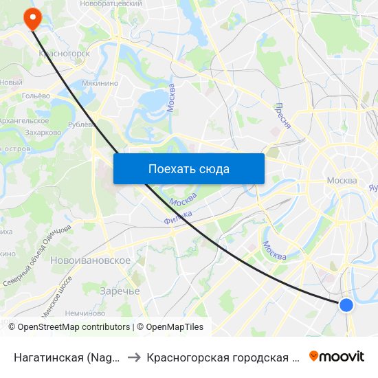 Нагатинская (Nagatinskaya) to Красногорская городская больница №1 map