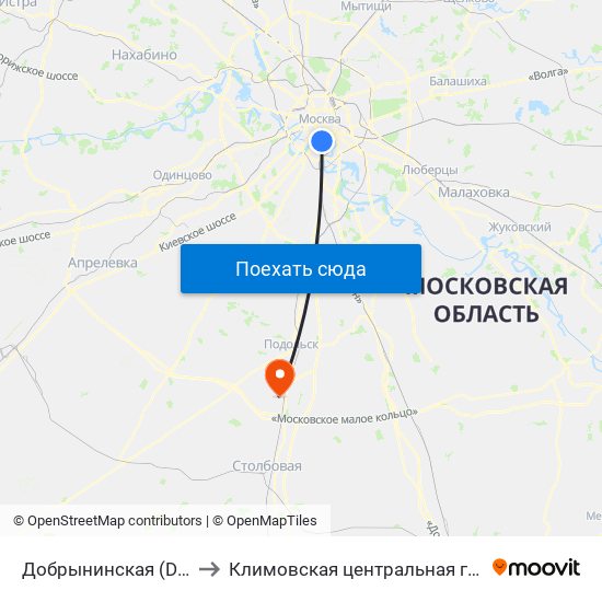 Добрынинская (Dobryninskaya) to Климовская центральная городская больница map