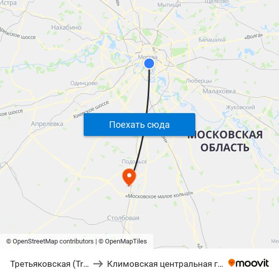 Третьяковская (Tretyakovskaya) to Климовская центральная городская больница map