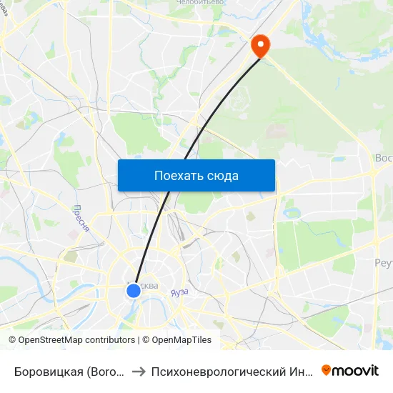 Боровицкая (Borovitskaya) to Психоневрологический Интернат №23 map