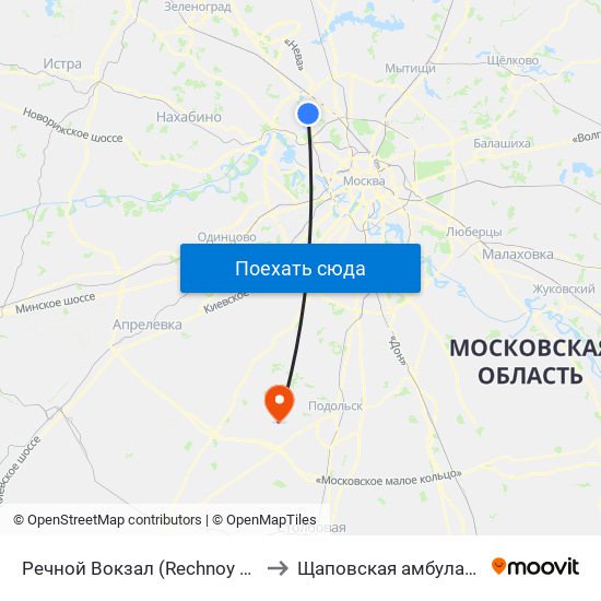 Речной Вокзал (Rechnoy Vokzal) to Щаповская амбулатория map