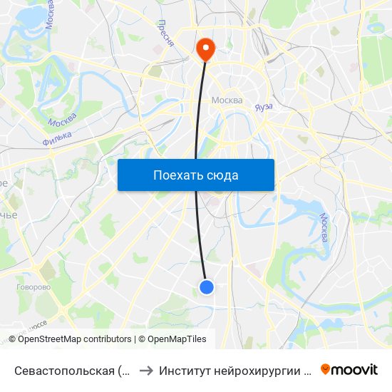 Севастопольская (Sevastopolskaya) to Институт нейрохирургии имени Н.Н. Бурденко map