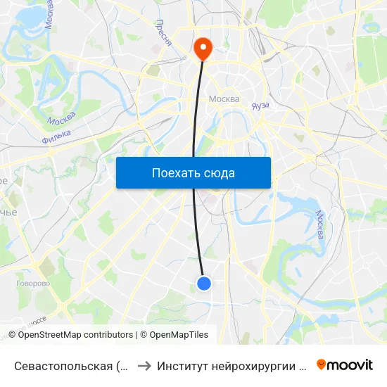 Севастопольская (Sevastopolskaya) to Институт нейрохирургии имени Н.Н. Бурденко map