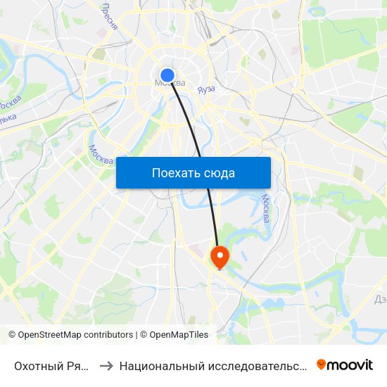 Охотный Ряд (Okhotny Ryad) to Национальный исследовательский ядерный университет «МИФИ» map