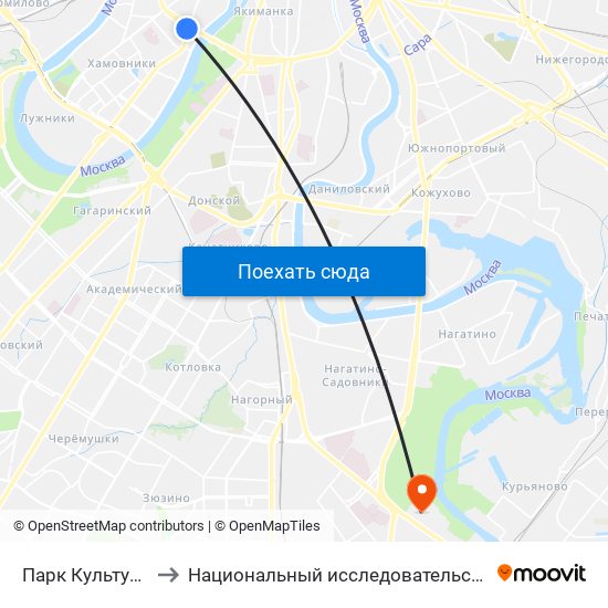 Парк Культуры (Park Kultury) to Национальный исследовательский ядерный университет «МИФИ» map