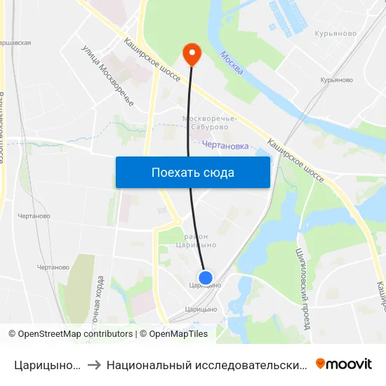 Царицыно (Tsaritsyno) to Национальный исследовательский ядерный университет «МИФИ» map
