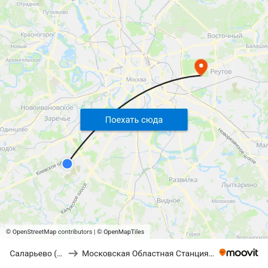 Саларьево (Salaryevo) to Московская Областная Станция Переливания Крови map