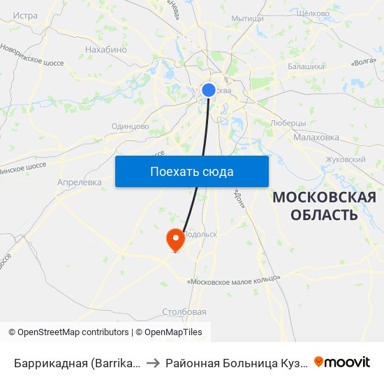 Баррикадная (Barrikadnaya) to Районная Больница Кузнечики map