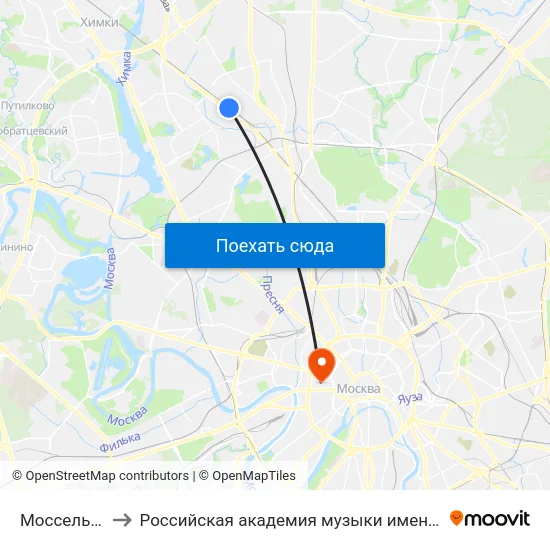 Моссельмаш to Российская академия музыки имени Гнесиных map