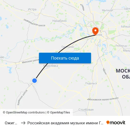Ожигово to Российская академия музыки имени Гнесиных map