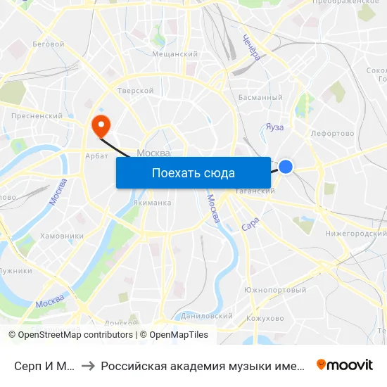 Серп И Молот to Российская академия музыки имени Гнесиных map