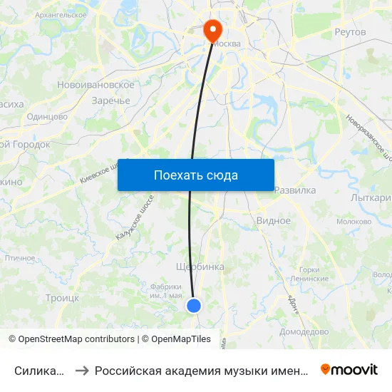 Силикатная to Российская академия музыки имени Гнесиных map