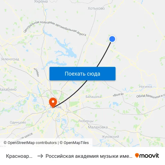 Красноармейск to Российская академия музыки имени Гнесиных map