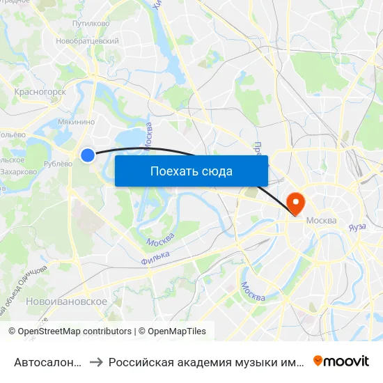 Автосалон Major to Российская академия музыки имени Гнесиных map