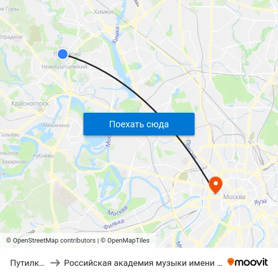 Путилково to Российская академия музыки имени Гнесиных map