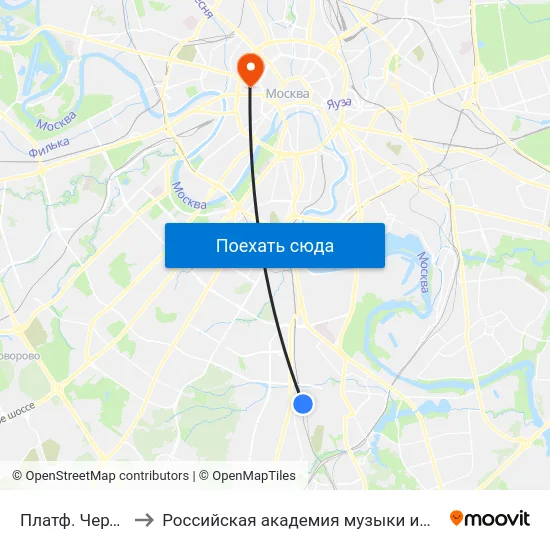 Платф. Чертаново to Российская академия музыки имени Гнесиных map