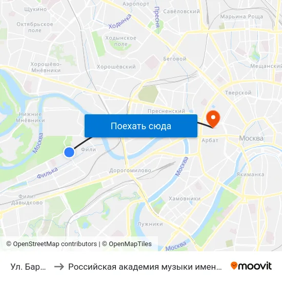 Ул. Барклая to Российская академия музыки имени Гнесиных map