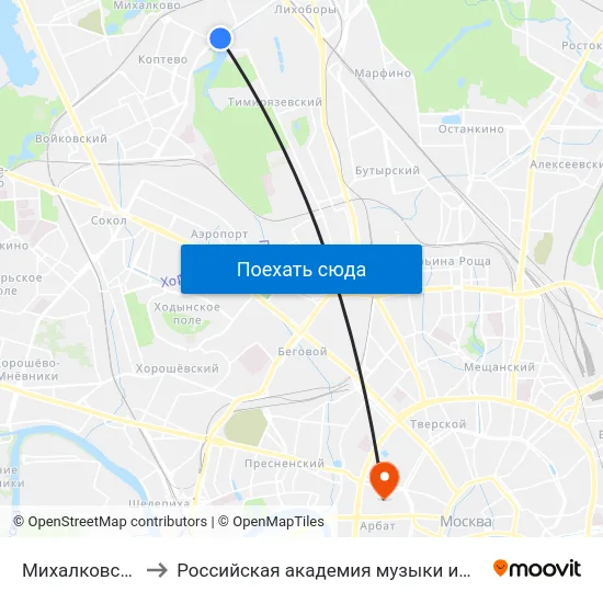 Михалковская ул. to Российская академия музыки имени Гнесиных map