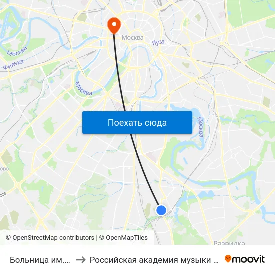Больница им. Буянова to Российская академия музыки имени Гнесиных map