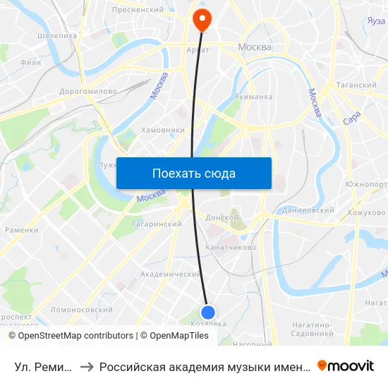 Ул. Ремизова to Российская академия музыки имени Гнесиных map