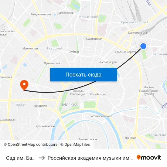 Сад им. Баумана to Российская академия музыки имени Гнесиных map