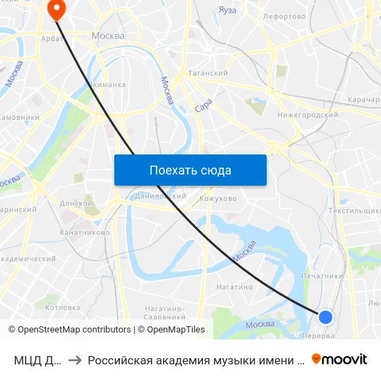 МЦД Депо to Российская академия музыки имени Гнесиных map