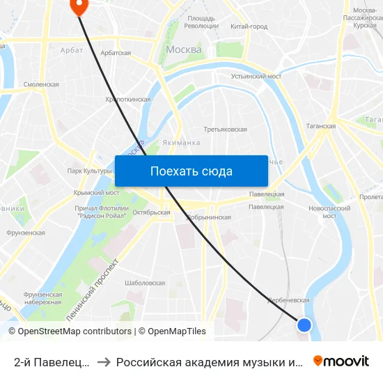 2-й Павелецкий пр. to Российская академия музыки имени Гнесиных map