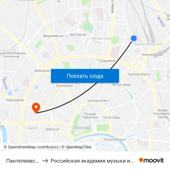 Пантелеевская ул. to Российская академия музыки имени Гнесиных map