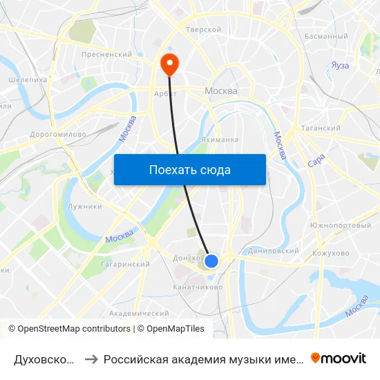 Духовской пер. to Российская академия музыки имени Гнесиных map