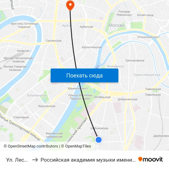 Ул. Лестева to Российская академия музыки имени Гнесиных map