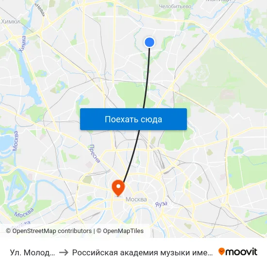 Ул. Молодцова to Российская академия музыки имени Гнесиных map