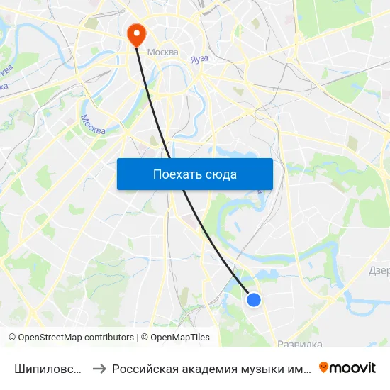 Шипиловская ул. to Российская академия музыки имени Гнесиных map