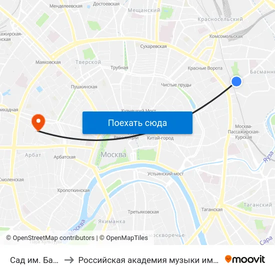 Сад им. Баумана to Российская академия музыки имени Гнесиных map