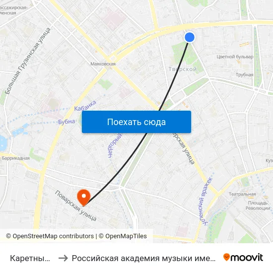 Каретный Ряд to Российская академия музыки имени Гнесиных map