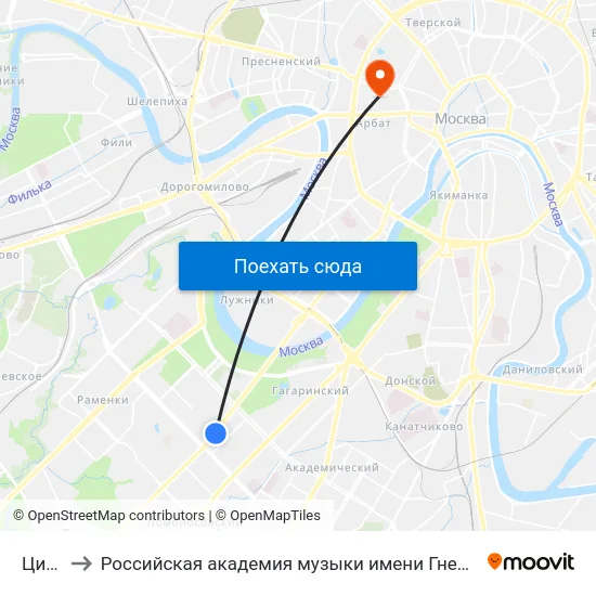 Цирк to Российская академия музыки имени Гнесиных map