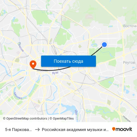 5-я Парковая улица to Российская академия музыки имени Гнесиных map