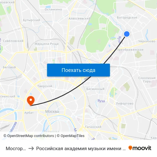 Мосгорсуд to Российская академия музыки имени Гнесиных map