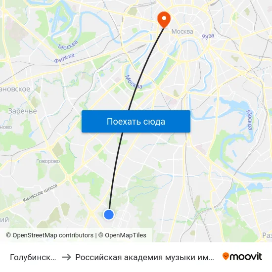 Голубинская ул. to Российская академия музыки имени Гнесиных map
