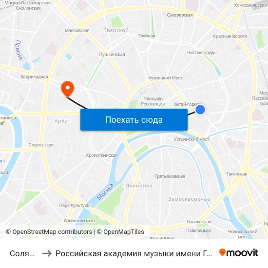 Солянка to Российская академия музыки имени Гнесиных map