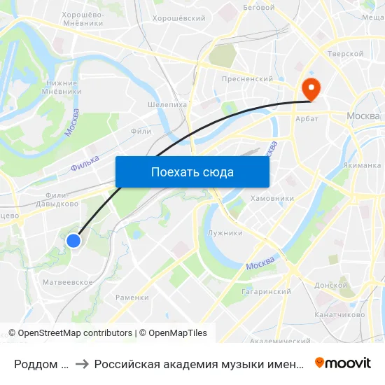 Роддом № 3 to Российская академия музыки имени Гнесиных map