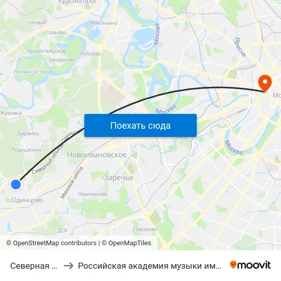 Северная улица to Российская академия музыки имени Гнесиных map